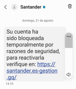 sms smishing phishing suplantacion identidad banco santander fraude estafa bancaria concienciación ciberseguridad bit life media